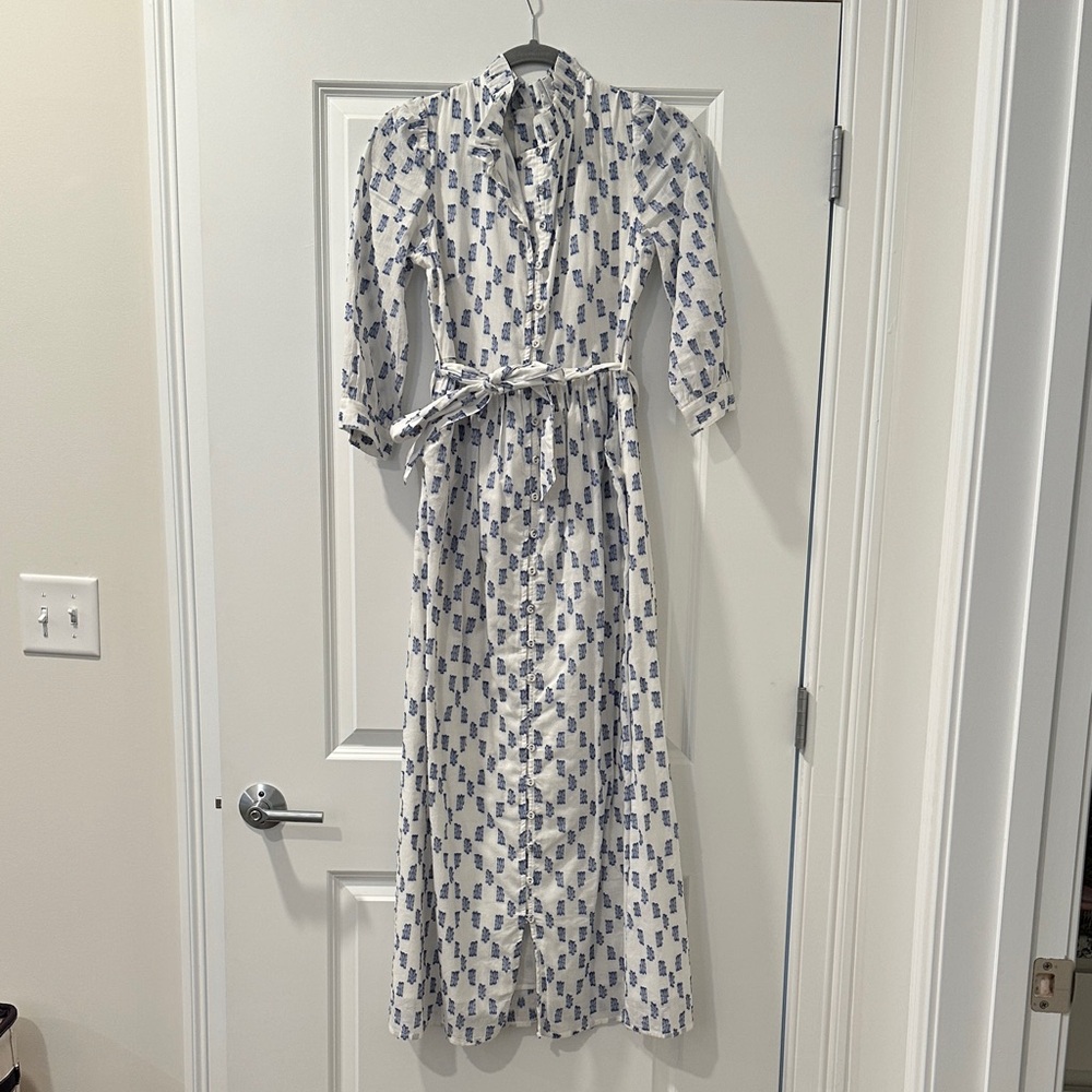 Beau & Ro Blue and White Maxi Dress XS Worn Twice